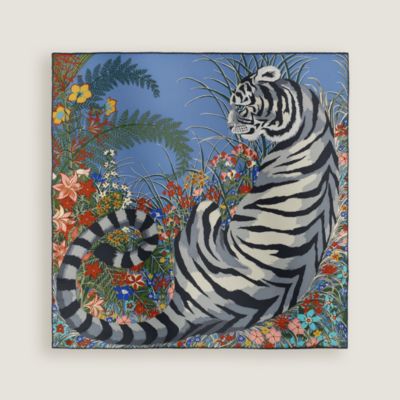 Concours d'Etriers Remix double face scarf 70 - Blue | Hermès